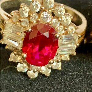 Elegant Ruby and Diamond Ring